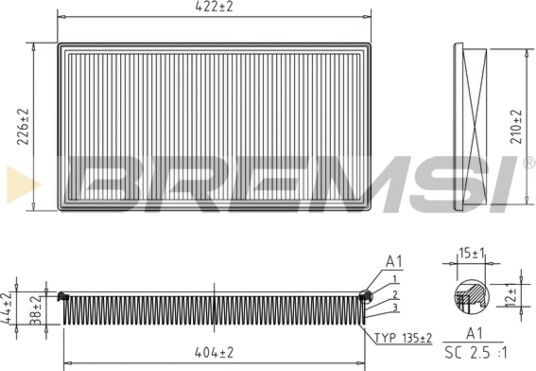 Luftfilter BREMSI FA2392 Luftfilter BREMSI FA2392