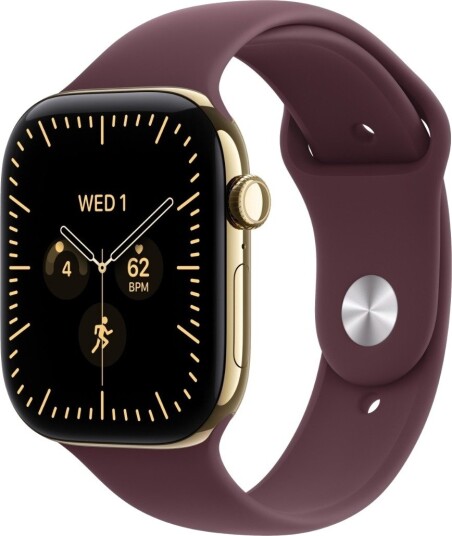 Apple Watch Series 12 46mm CEL (strålende gull titan/vinrød Sport Band) M/L Apple Watch Series 12 46mm CEL (strålende gull titan/vinrød Sport Band) M/L