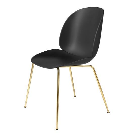 Gubi Beetle Stol Uten Trekk Conic Base Messing Sort