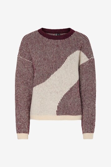 Pieces Genser pcLinna O neck Loose Knit Pwp BC Rød