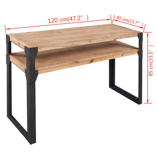 vidaXL Konsollbord heltre akasie 120x40x85 cm