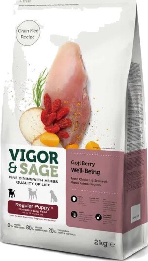 Vigor & Sage Well-Being Goji Berry Puppy Valpefôr 2 kg Vigor & Sage Well-Being Goji Berry Puppy Valpefôr 2 kg