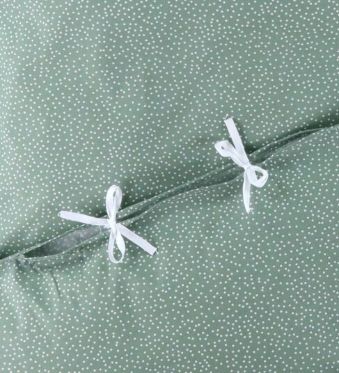 Nørgaard Madsens Sengetøy   Baby   Dusty Green m. Prikker   Nørgaard Madsens   Baby   Sengetøy   Baby Grønn Hvit