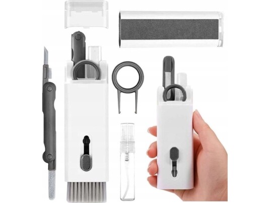 Multifunctional 7In1 Cleaning Set For Headphones And Keyboard - Gray Multifunctional 7In1 Cleaning Set For Headphones And Keyboard - Gray