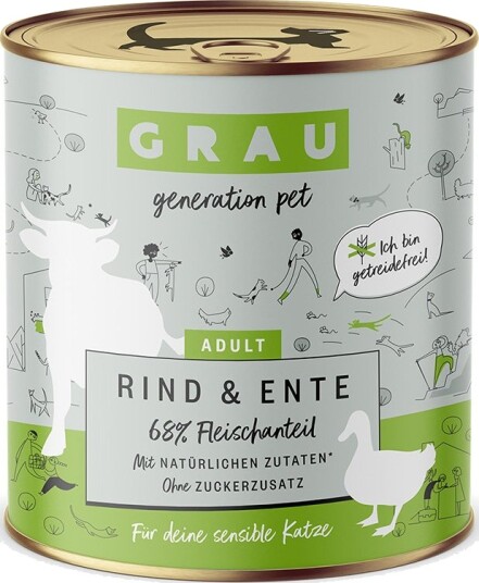 Grau Våtfôr Kornfri Gourmetgryte & And Storfe 12 X 800 G