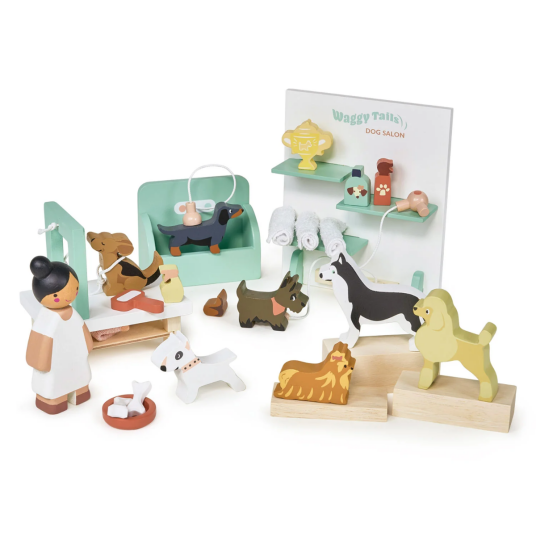 Tender Leaf Dollhouse Set Waggy Tails Dog Salon TL8168 Tender Leaf Dollhouse Set Waggy Tails Dog Salon TL8168