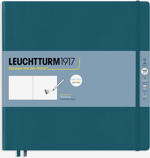 Leuchtturm1917 Sketchbook Square Hardcover Pacific Green