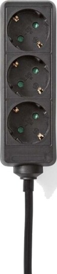 Nedis 3 veis skjøtekontakt 5m sort ESOC350F1BK Nedis 3 veis skjøtekontakt 5m sort ESOC350F1BK