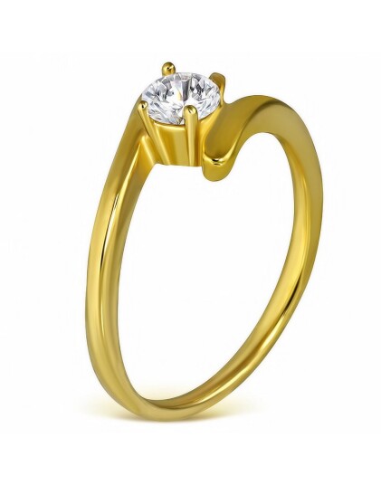 First Love Gullfarget Ring i Kirurgisk Stål med CZ Sten Strl 56 x 17,85 mm First Love Gullfarget Ring i Kirurgisk Stål med CZ Sten Strl 56 x 17,85 mm