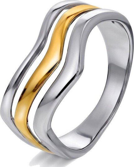 Pan Jewelry Fusion ring i 925 sølv tofarget størrelse Fusion ring i 925 sølv tofarget Str. 56