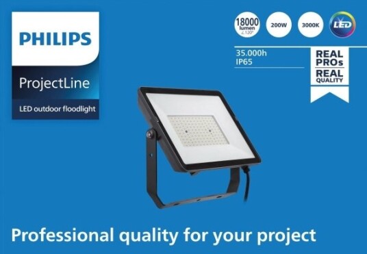 Philips 8719514954489 200 W Led Sort 3000 K 18000 Lm 35000 Timer