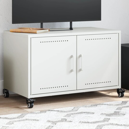 TV-benk hvit 68x39x43,5 cm kaldvalset stål 846643