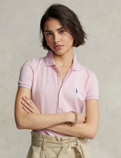 Polo Ralph Lauren Slim Fit Stretch Polo Shirt - Pink - M