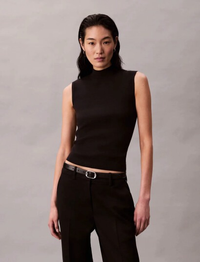 Calvin Klein Sleeveless Mockneck - Black - L