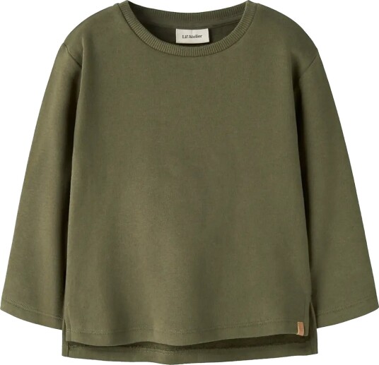 Lil"Atelier Nmmilondon Rit Ls Loose Sweat Lil Khaki green 116