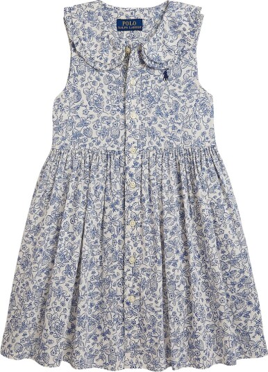 Polo Ralph Lauren Kjole Strawberry Garden Polo Ralph Lauren 4 år 104 Kjole Blå Hvit