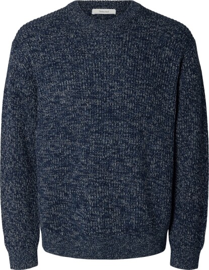 Selected Slmtilum Ls Knit Crew Neck Noos   Navy   M