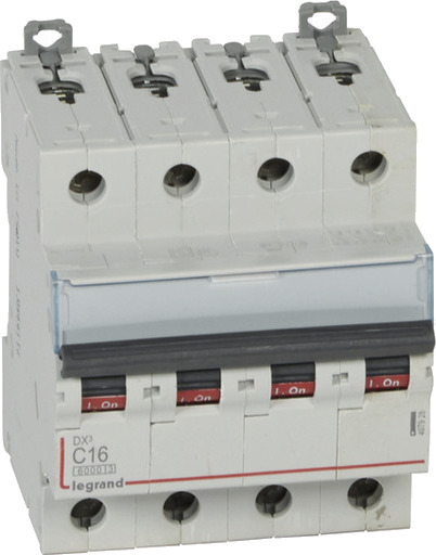 Legrand DX3 MCB automatsikring C16 4P 4M 6/10kA