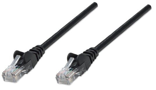 INTELLINET Patchkabel RJ45 U/UTP Cat5e 20.00m schwarz