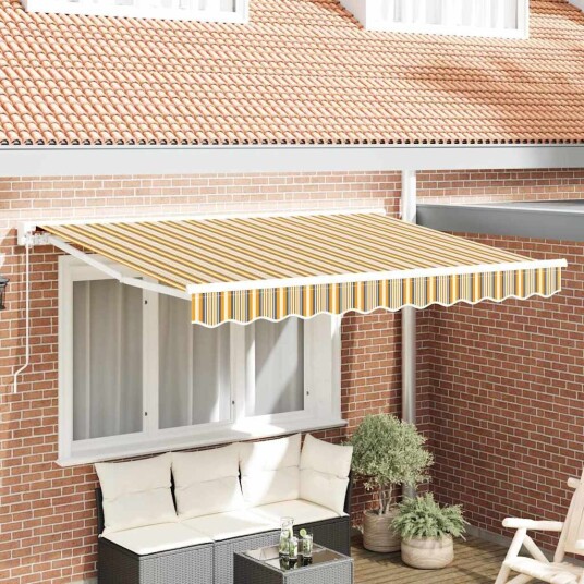 vidaXL Markiseramme Gul og Grå 300 x 200 cm Polyester med PU belegg