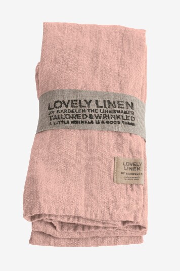 Lovely Linen   Serviett Lovely i vasket lin 4 pk   Rosa