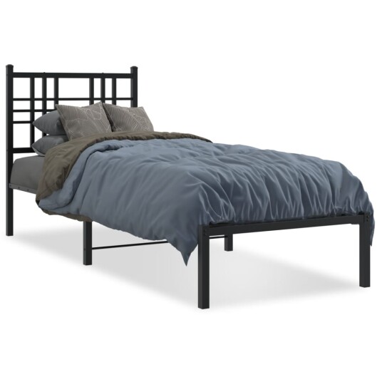 Sengeramme i metall med hodegavl svart 80x200 cm 8721012372795