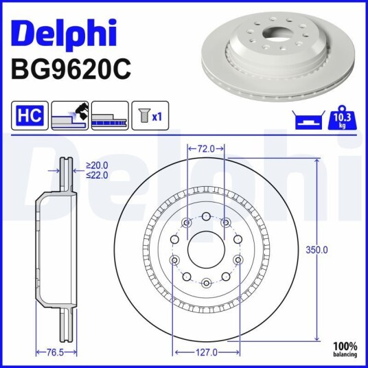 Bremseskive DELPHI BG9620C