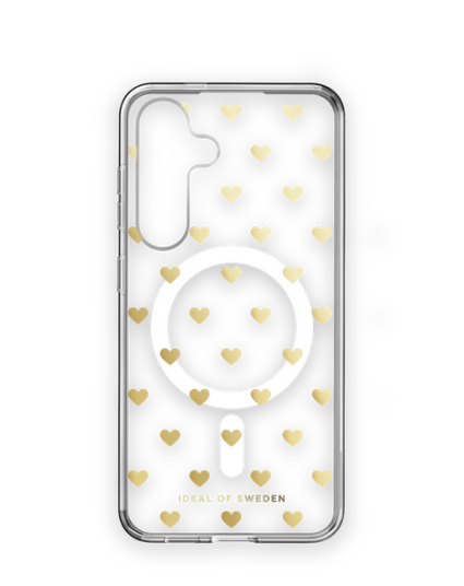 Ideal Of Sweden Clear MagSafe Case Golden Hearts (IDCLCMS-S24-506)