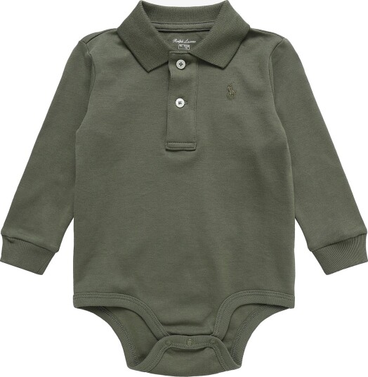 Ralph Lauren Baby Interlock Ls Bodysuit Op Bdy Khaki green 70 74
