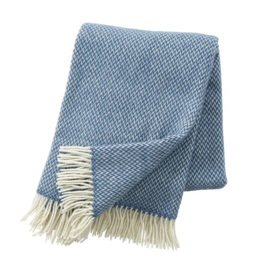 Klippan Yllefabrik Pulse pledd ull china blue (blå)