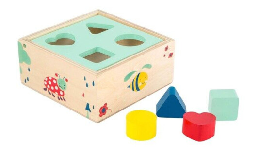 Small Foot  Wooden Shape Sorter with Blocks Natur