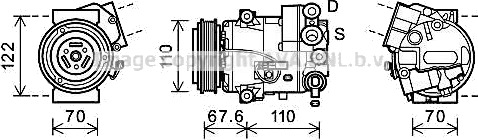 AC-kompressor PRASCO OLAK606