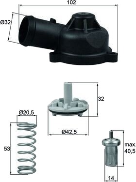 Termostat MAHLE ORIGINAL TI 244 83D