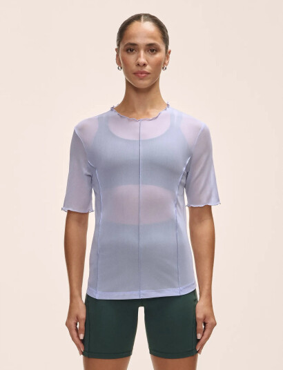 Casall Seam Detail Mesh Tee - Purple - M