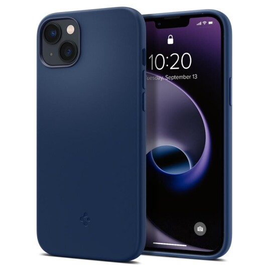 Spigen iPhone 14 Plus Silikon Deksel MagFit Mørk Blå