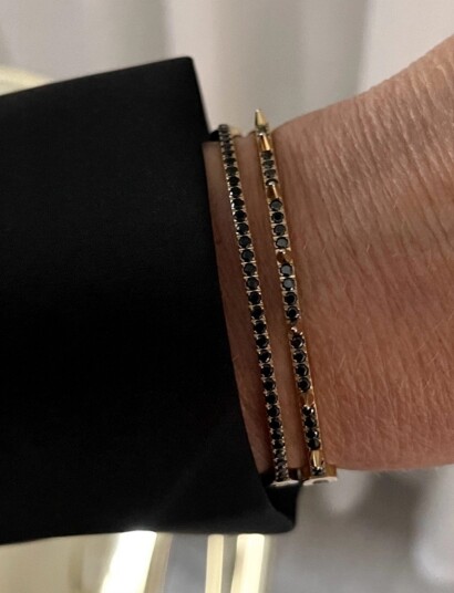 Bud to rose Crown Spike Bracelet Black/Gold Black Bud to rose Crown Spike Bracelet Black/Gold Black
