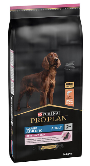 Pro Plan Økonomipakke Hundemat Large Athletic Adult Sensitive Skin med Laks (2 x 14 kg)