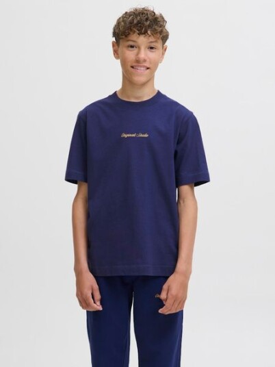 Jack & Jones Jornorrebro Emb Tee Ss Cn Noos Jnr Navy 152