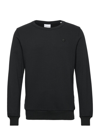 Knowledge Cotton Apparel Erik Basic Badge Sweat - Gots/Vegan - Black - XXL