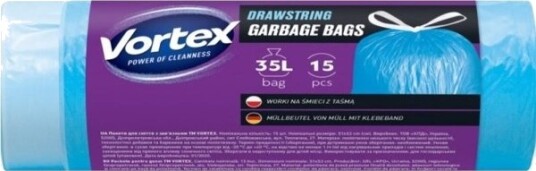 Bags Garbag Vortexdrawstr Blu 35L 15 Stk Bags Garbag Vortexdrawstr Blu 35L 15 Stk