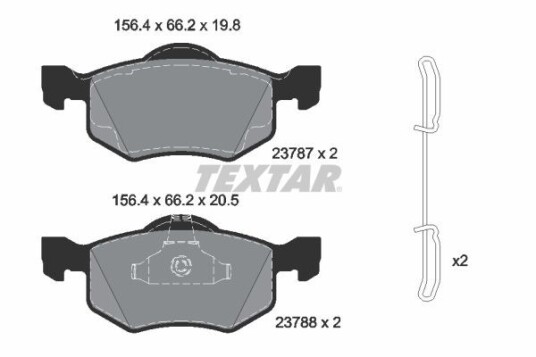 Bremseklosser TEXTAR 2378704 Bremseklosser TEXTAR 2378704