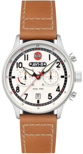 AVI 8 Herreklokke AV 4088 06 Hawker Hurricane Hvit/Lær Ø43.5 mm AVI 8 Herreklokke AV 4088 06 Hawker Hurricane Hvit/Lær Ø43.5 mm