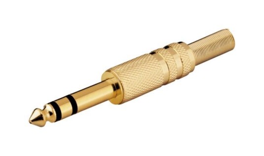 Gullbelagt 63 mm-kontakt hann stereo
