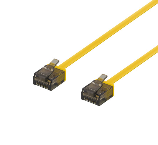 DELTACO U/UTP CAT 6A Flat Nettverkskabel 2m Halogenfri Gul