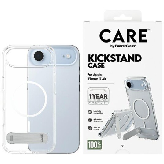CARE by PanzerGlass Transparent Kickstand-deksel med MagSafe til iPhone 17