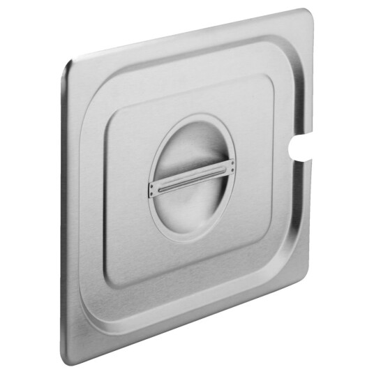 PULSIVA Kantinelokk GN 1/2 Profi med hull for skje 1/2; Størrelse GN 1/2, 32.7x26.5 cm (LxB); Stålgrå