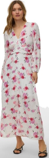 Vero Moda Vmlisa Ls V Neck Long Dress Wvn White L