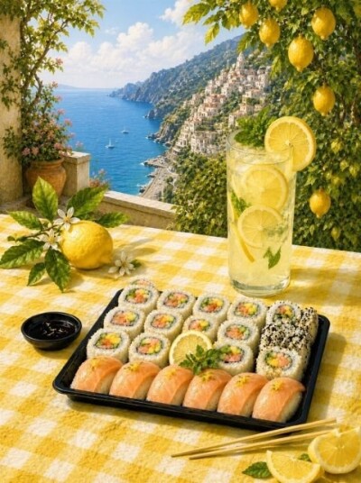 Plakat Sitron Sushi Utsikt