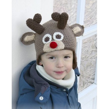 Little Rudolph by DROPS Design Lue Hekleoppskrift str 6 mdr 10 år