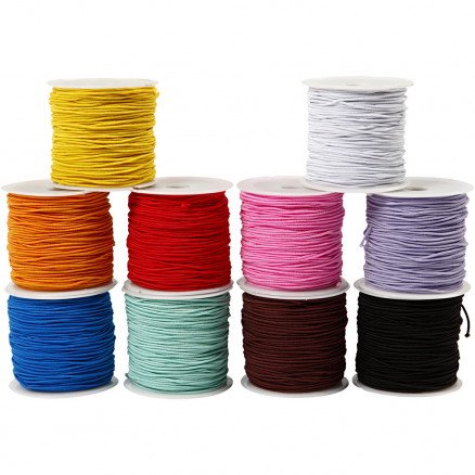 Diverse Elastisk smykketråd tykkelse 1 mm 10x25 m 1 pk